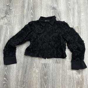 Zara  Lace Blouse XS BLACK